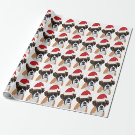 kerstboxer cadeaupapier