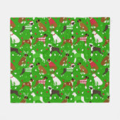 kerstboxer Dog Fleece Blanket (Voorkant (Horizontaal))