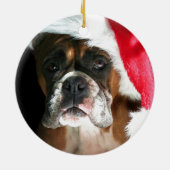 kerstboxer Dog Keramisch Ornament (Achterkant)