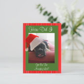 kerstboxer feestdagenkaart (Staand voorkant)