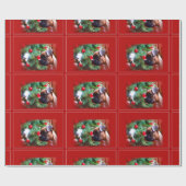 kerstboxershondpakpapier cadeaupapier (Vlak)