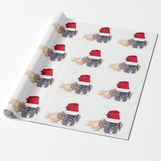 kerstboxershondpakpapier cadeaupapier (Uitgerold)