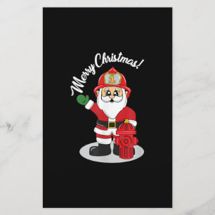 Kerstbrandweerman, Santa Winter Briefpapier