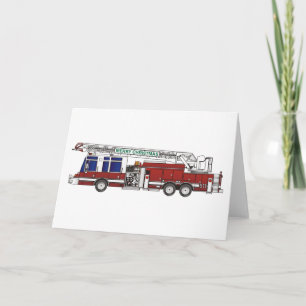 kerstbrandweerwagen feestdagen kaart
