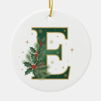 Kerstbrief E Hulst Monogram Keramisch Ornament