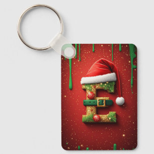 Kerstbrief E Met Kerstkrans Decoratie 🎅 Sleutelhanger