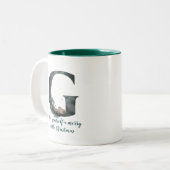 Kerstbrief G Alfabet Coffee Mok (Voorkant links)