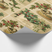 KERSTBRIEF, HOLLYBERRIES, BORST MET KITTENS CADEAUPAPIER (Hoek)