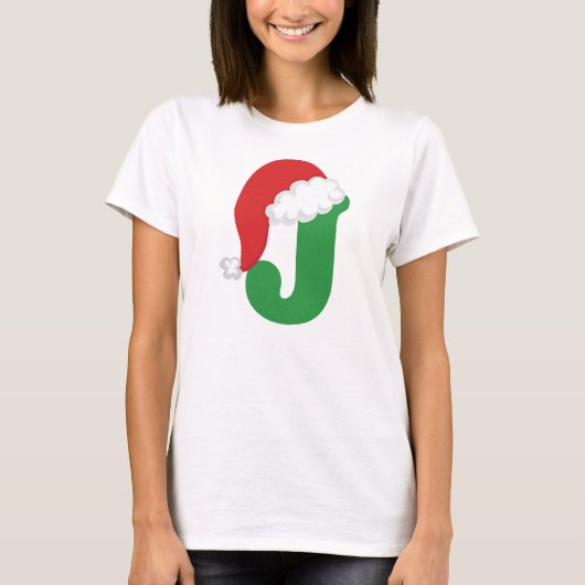 Kerstbrief J Alphabet T-shirt (Voorkant)
