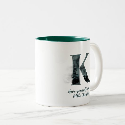 Kerstbrief K Alphabet Coffee Mok (Voorkant rechts)