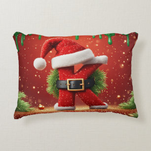 Kerstbrief K Met Dennenkrans Kerstglans 🎅 Accent Kussen