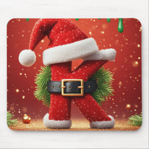 Kerstbrief K Met Dennenkrans Kerstglans 🎅 Muismat