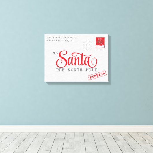 Kerstbrief Kerstmis Canvas Home Decor (Insitu (Houten vloer))
