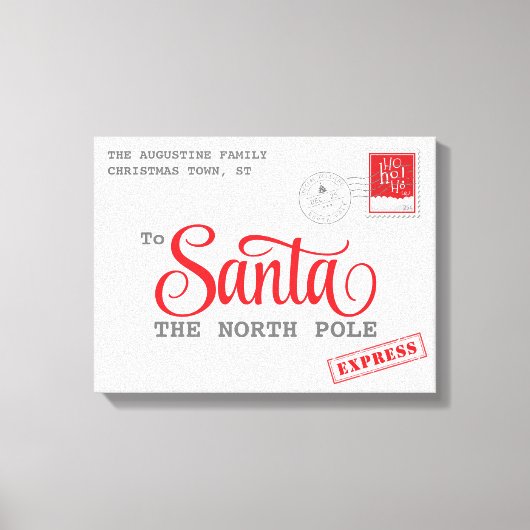 Kerstbrief Kerstmis Canvas Home Decor Afdruk (Voorkant)