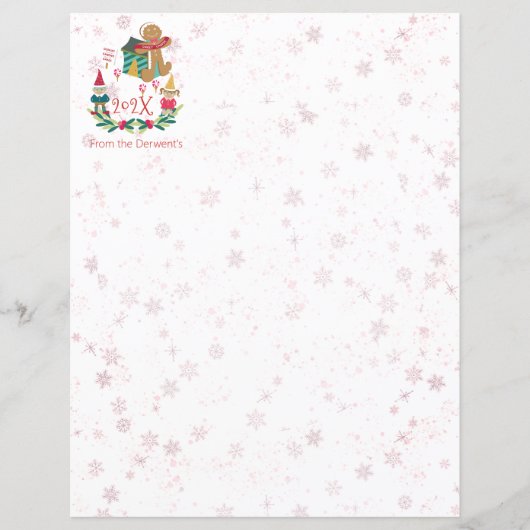 kerstbrief Personal Cute Holiday Village (Voorkant)