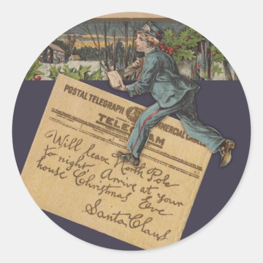 kerstbrief ronde sticker (Voorkant)