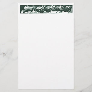 Kerstbrief Santa Holiday Green Stationery Briefpapier