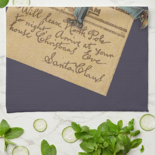 kerstbrief theedoek (Gevouwen)