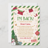 Kerstbrief van Elf Kerstkomst Briefkaart (Voorkant)