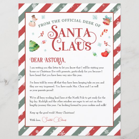 Kerstbrief van Sinterklaas gepersonaliseerd (Voorkant)