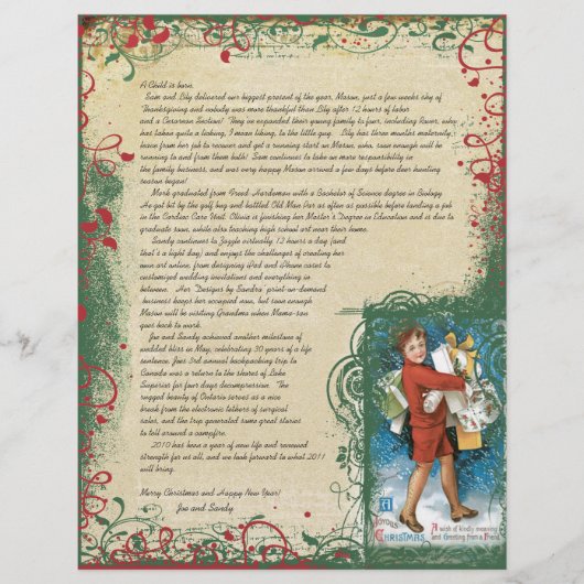 Kerstbrief van Vintage Joyous Shopper (Voorkant)