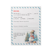 Kerstbrief voor Santa Festive Notitieblok (Gedraaid)