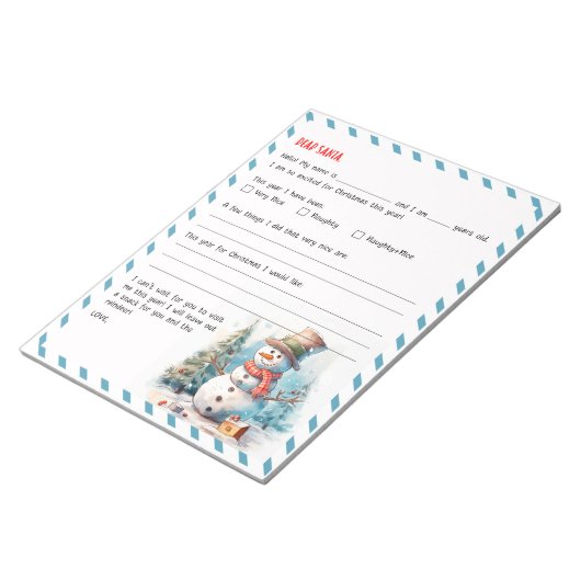 Kerstbrief voor Santa Festive Notitieblok (Schuin)