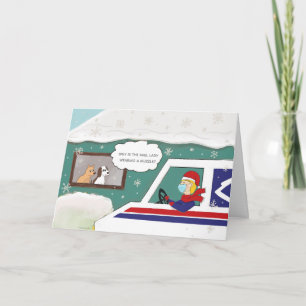 Kerstbriefdrager Bedankt Essentiële Werker Kaart
