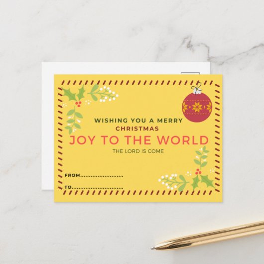 kerstbriefkaart briefkaart (Voorkant / Achterkant in situ)