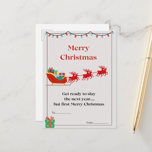 kerstbriefkaart briefkaart (Voorkant / Achterkant in situ)