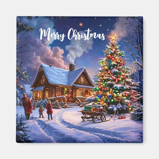 kerstbriefkaart magneet (Voorkant)