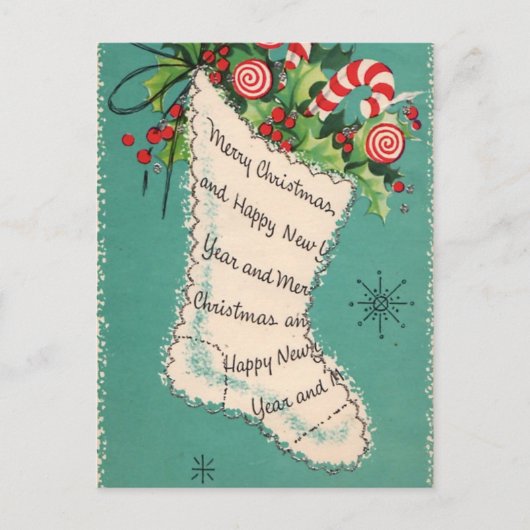  kerstBriefkaart Retro Feestdagenkaart (Voorkant)