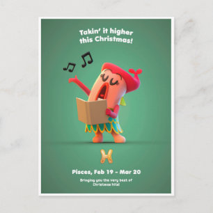 kerstBriefkaart voor Pisces Briefkaart