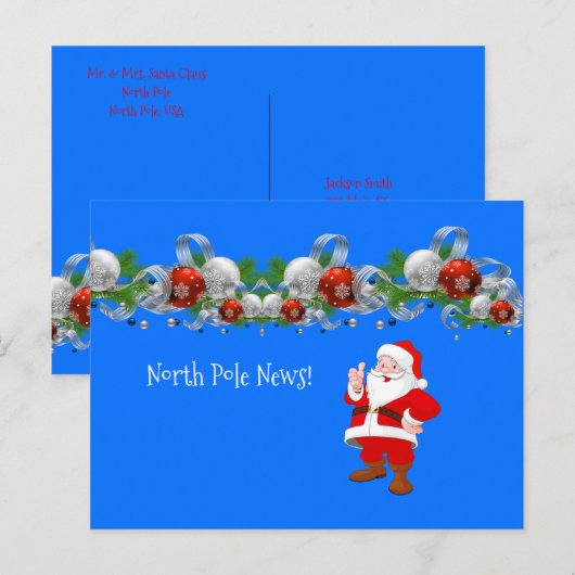 KerstBriefkaarten Noordpool Santa Briefkaart (Voorkant / Achterkant)