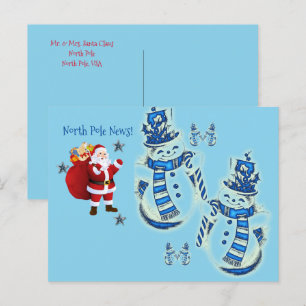 KerstBriefkaarten Noordpool Snowman Briefkaart