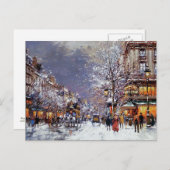 kerstBriefkaarten op de Parisiaanse Scène Feestdagenkaart (Voorkant / Achterkant)