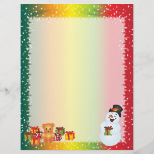Kerstbriefpapier - glimlachend Snowman