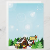 Kerstbriefpapier - Ontwerp Noordpool (Voorkant / Achterkant)