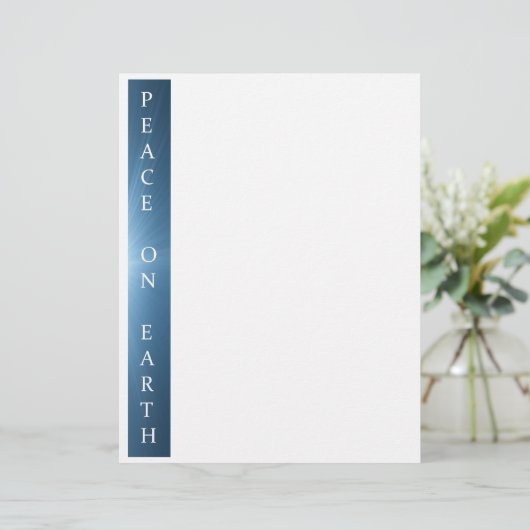 Kerstbriefpapier - Ontwerp van vrede op aarde (Staand voorkant)