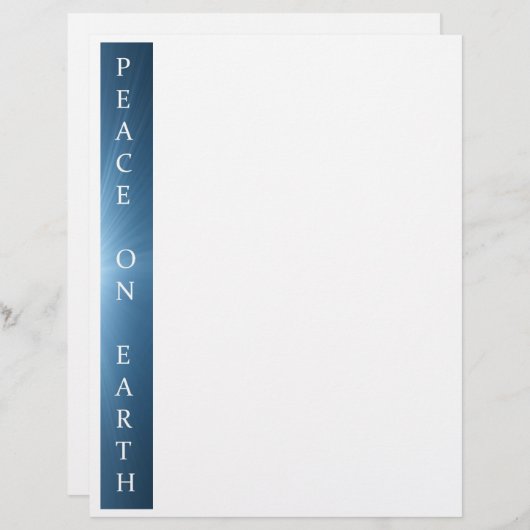 Kerstbriefpapier - Ontwerp van vrede op aarde (Voorkant / Achterkant)