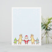 Kerstbriefpapier - Santa en Friends (Staand voorkant)