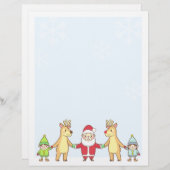 Kerstbriefpapier - Santa en Friends (Voorkant / Achterkant)