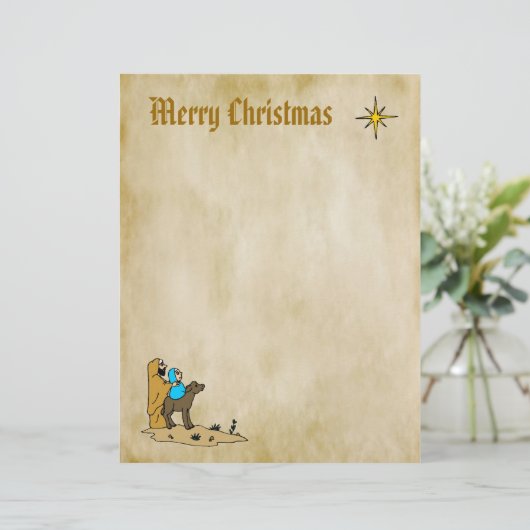 Kerstbriefpapier - Ster van Bethlehem (Staand voorkant)