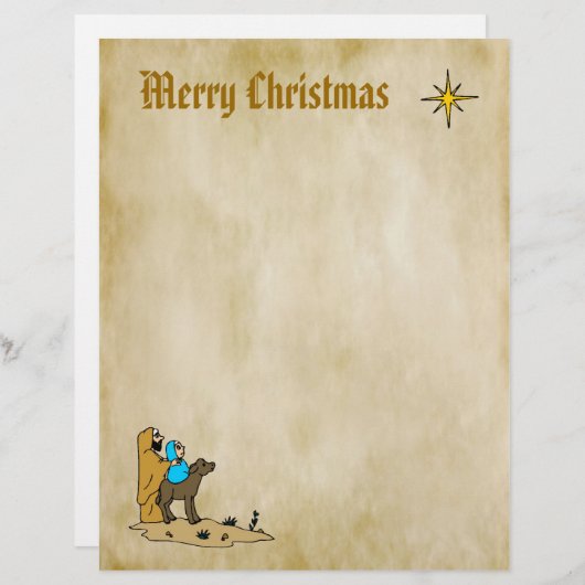 Kerstbriefpapier - Ster van Bethlehem (Voorkant / Achterkant)