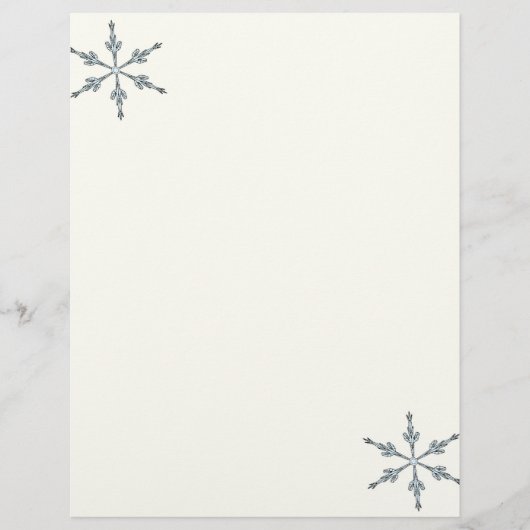 Kerstbriefpapier - twee sneeuwvlokken (Voorkant)