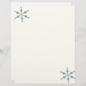 Kerstbriefpapier - twee sneeuwvlokken (Voorkant / Achterkant)