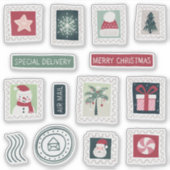 Kerstbrieven naar Santa Stamps Sticker Sheet (Voorkant)