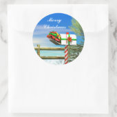Kerstbrievenbus Ronde Sticker (Tas)