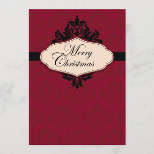 KerstBrocade Red-uitnodigingskaart Kaart