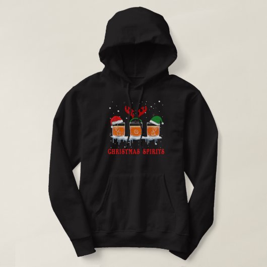 Kerstbrokken Bourbon Scotch Whiskey Funny T S Hoodie (Design voorkant)
